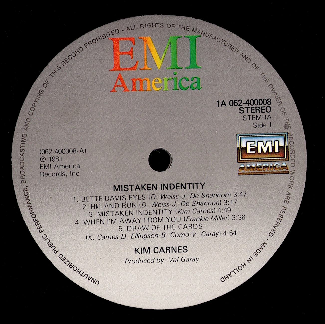 Kim Carnes – Mistaken Identity Vinyl LP