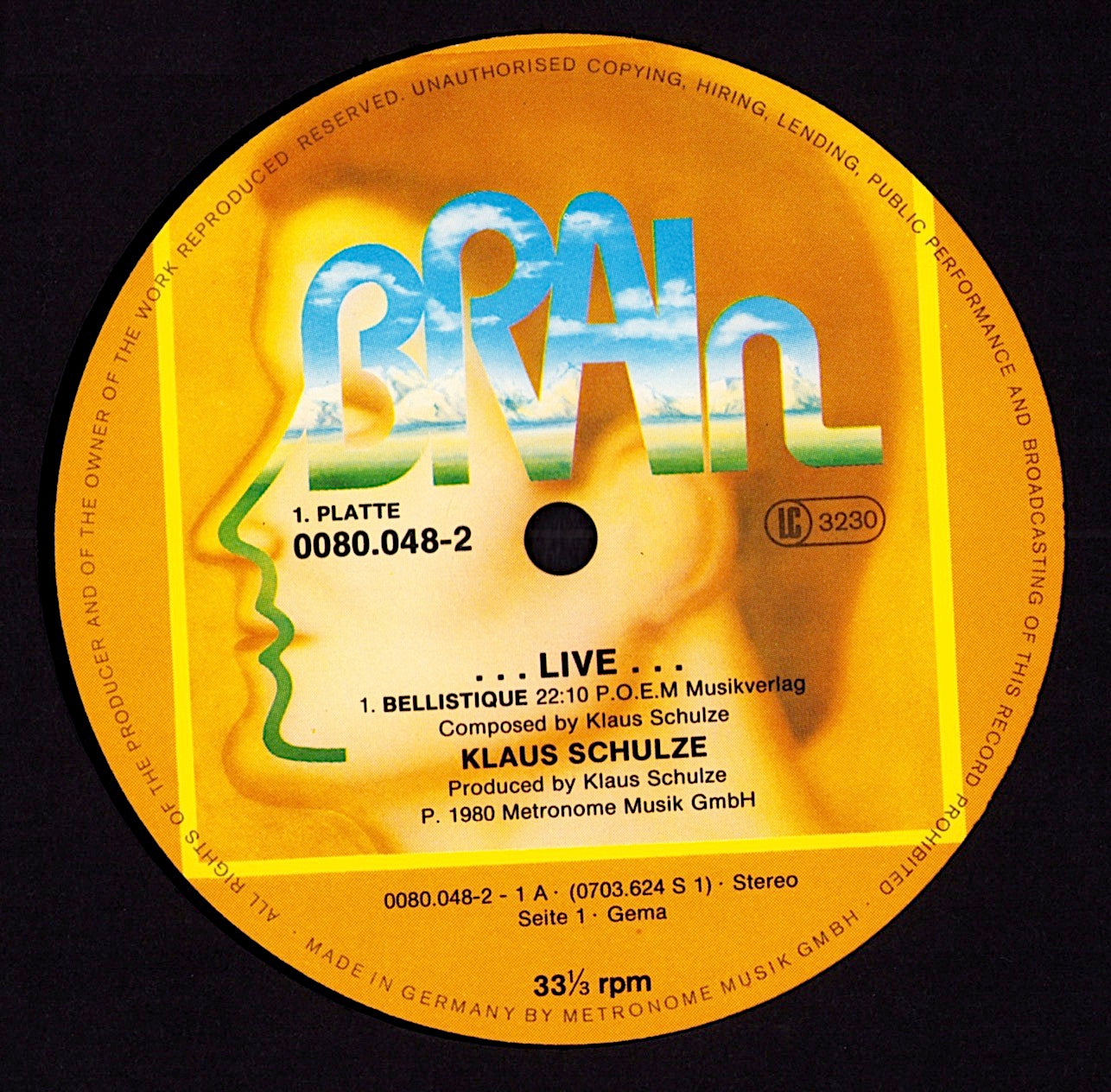 Klaus Schulze – ...Live... (Vinyl 2LP | DE Original | 1980)