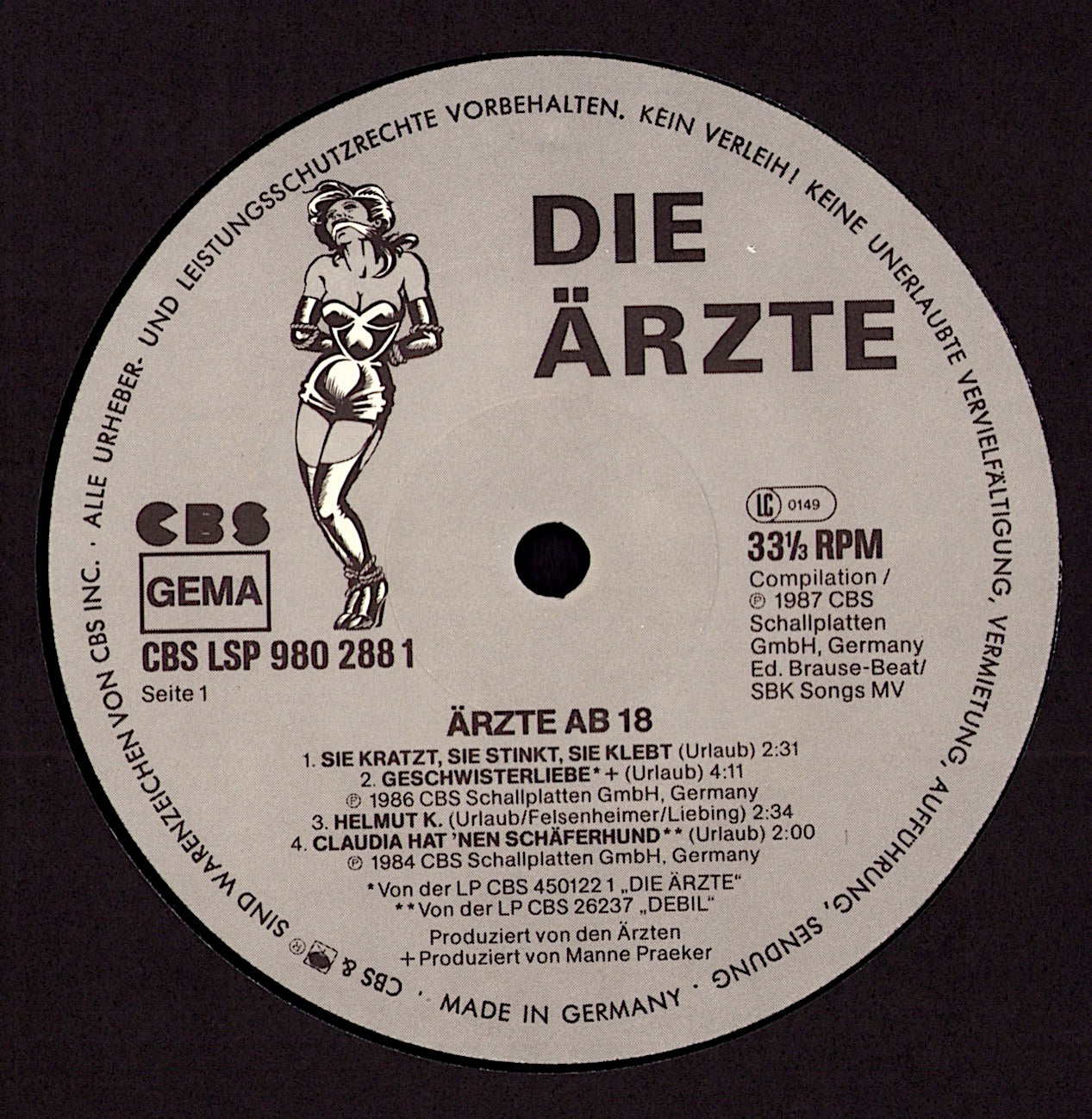 Die Ärzte – Ab 18 (Vinyl 10", DE Original, 1987)