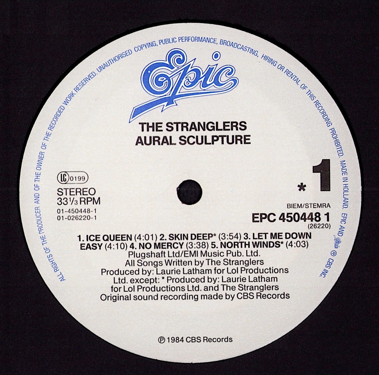 The Stranglers - Aural Sculpture Vinyl LP Kopie
