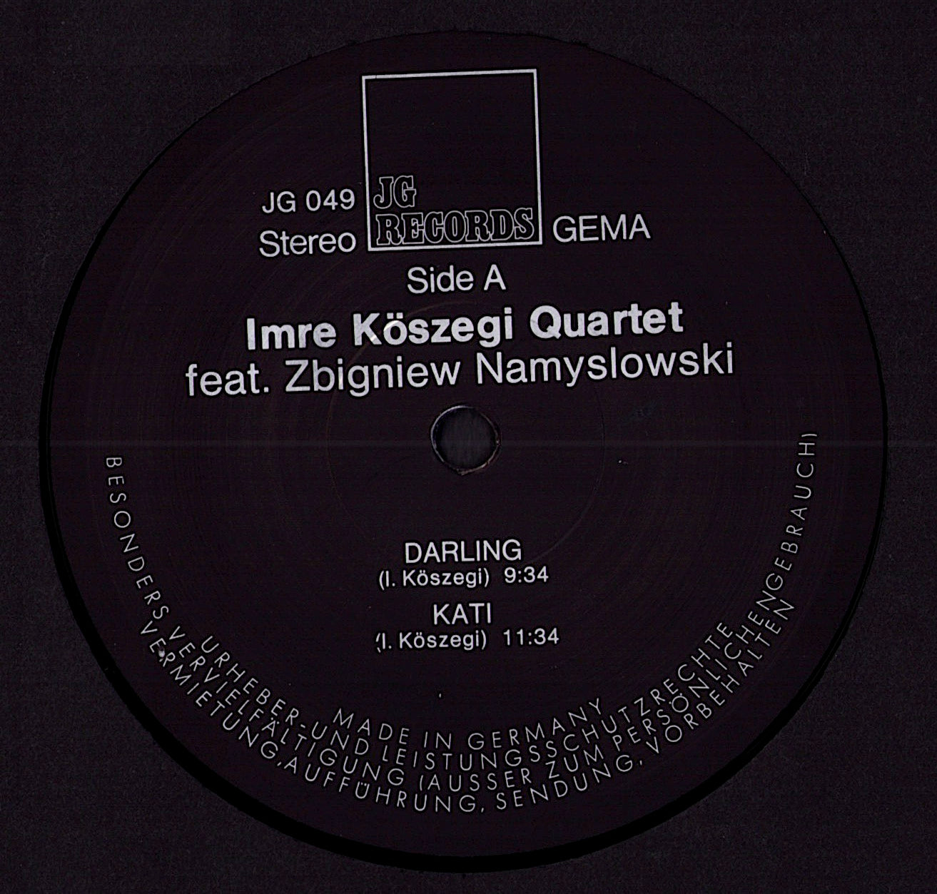 Imre Köszegi Quartet feat. Zbigniew Namysłowski – For Kati Vinyl LP, DE Original