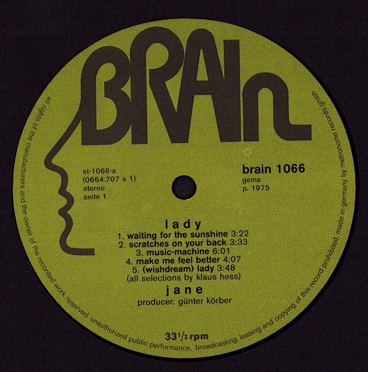 Jane - Lady (Vinyl LP)