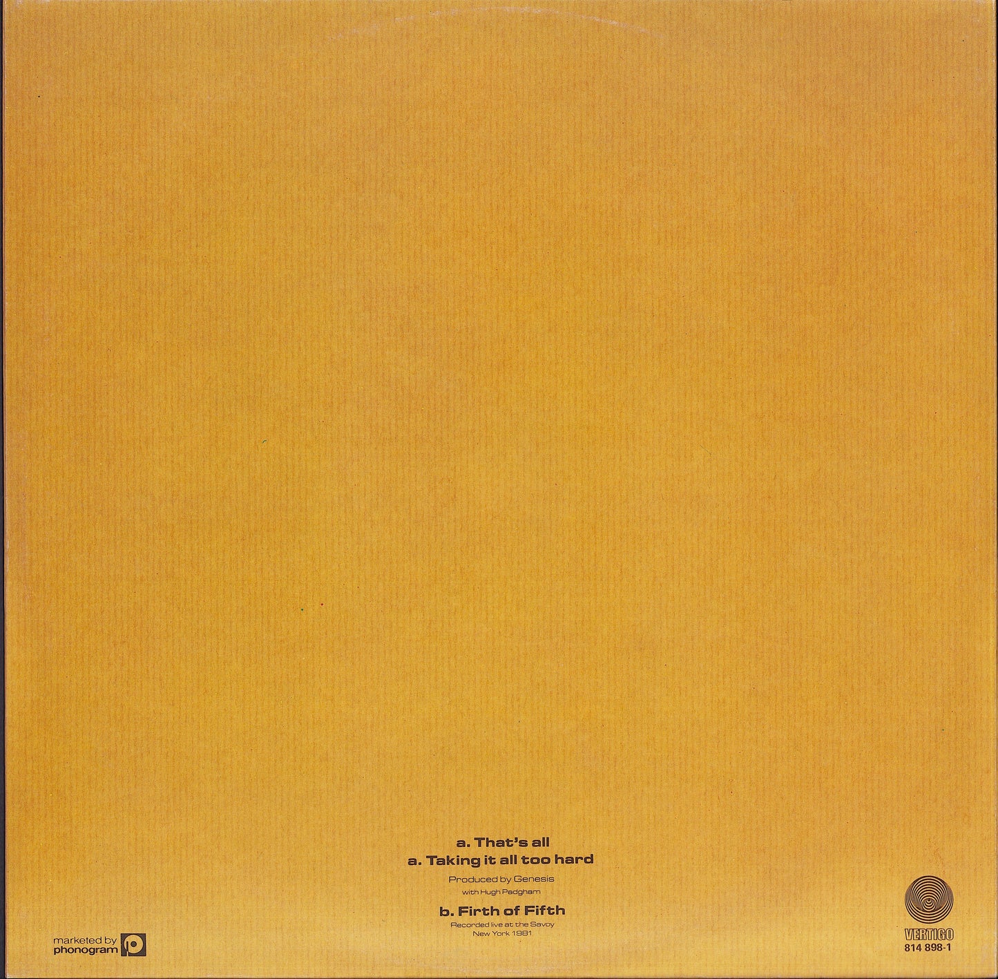 Genesis - That's All Vinyl 12"