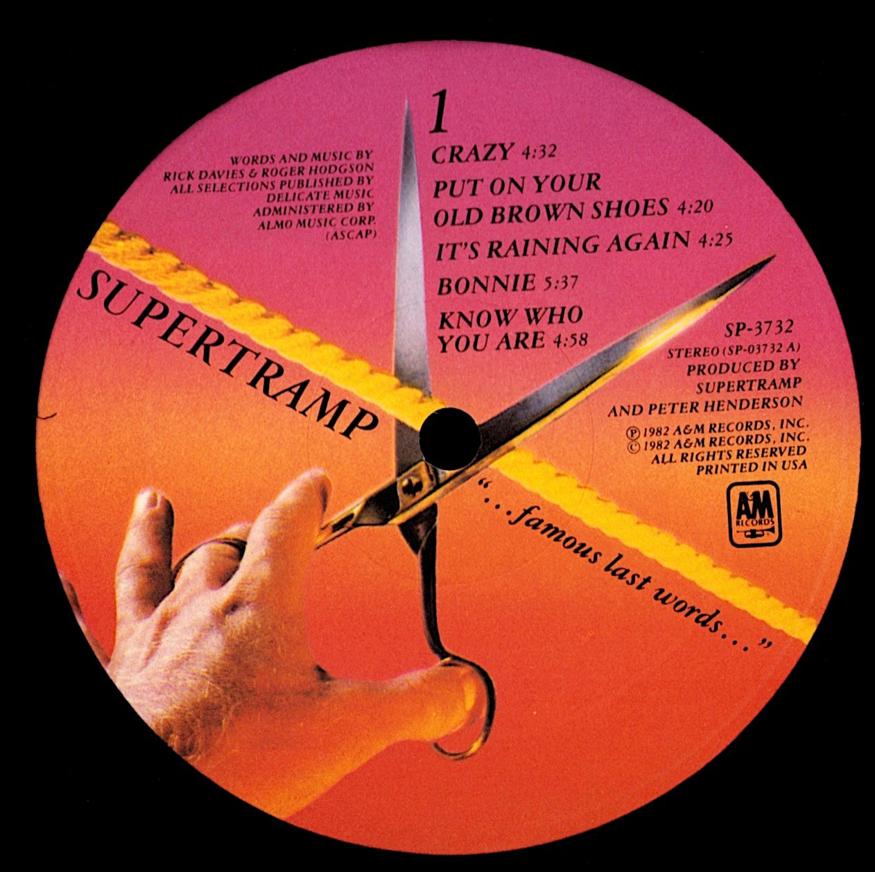 Supertramp - "...Famous Last Words..." (Opaque Translucent Vinyl LP)