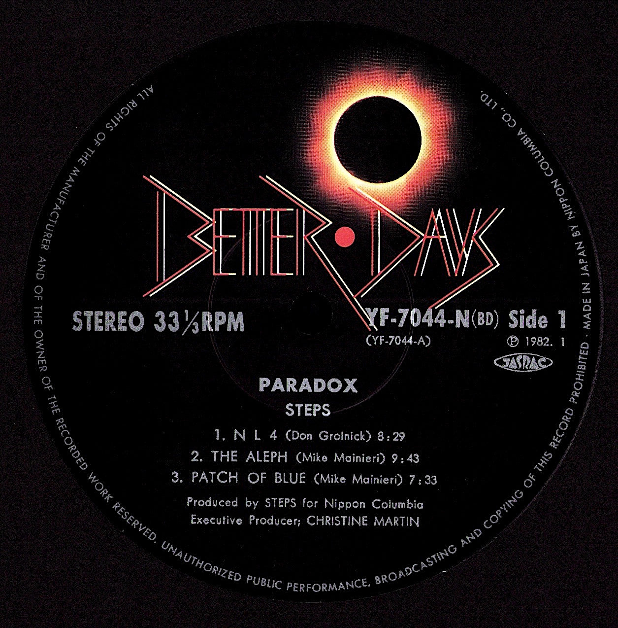 Steps – Paradox: Live At Seventh Avenue South Vinyl LP | JAP Original | 1982
