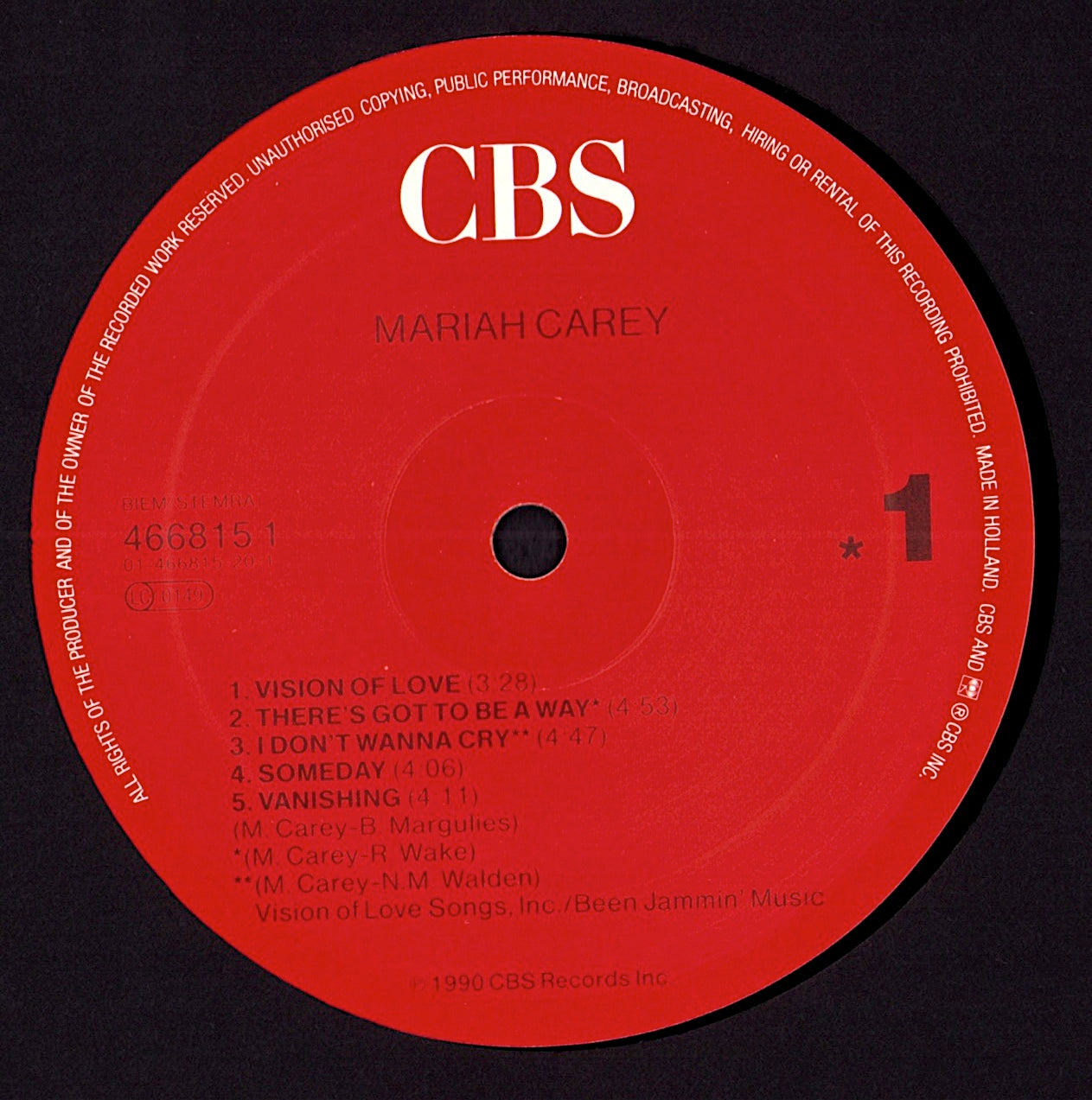 Mariah Carey – Emotions Vinyl LP | EU Original | 1990