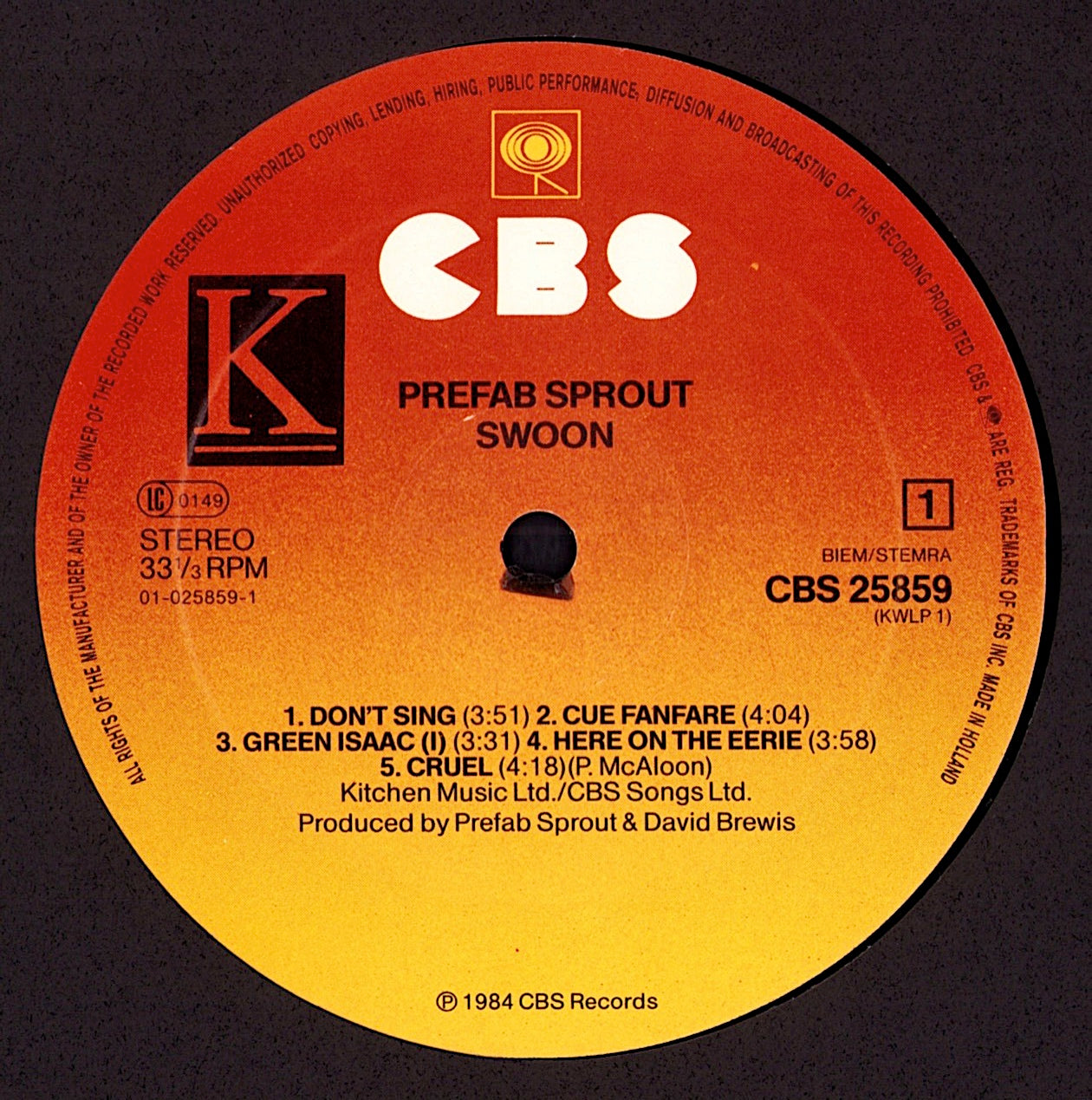 Prefab Sprout – Swoon Vinyl LP | EU Original | 1984