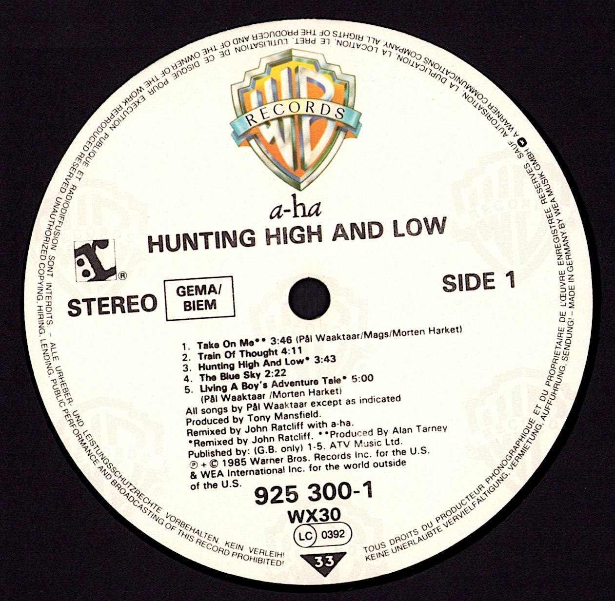 a-ha - Hunting High And Low (Vinyl LP)