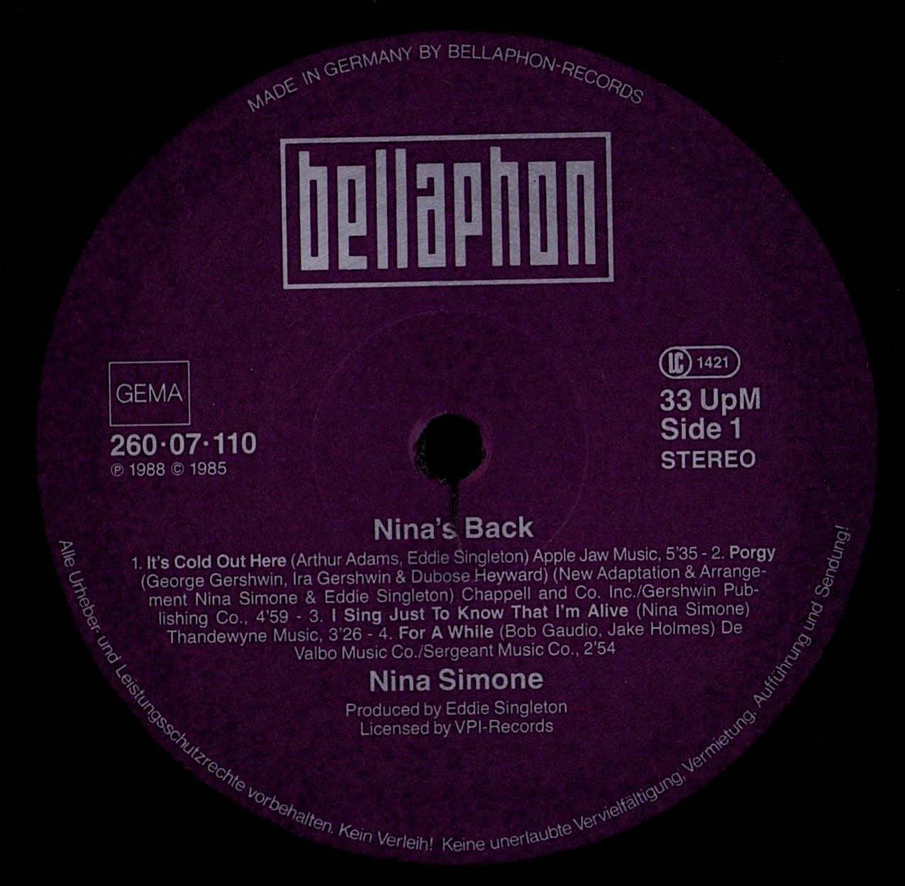 Nina Simone – Nina's Back Vinyl LP
