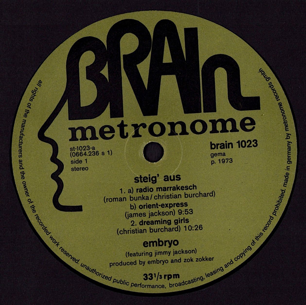 Embryo Featuring Jimmy Jackson – Steig Aus Vinyl LP