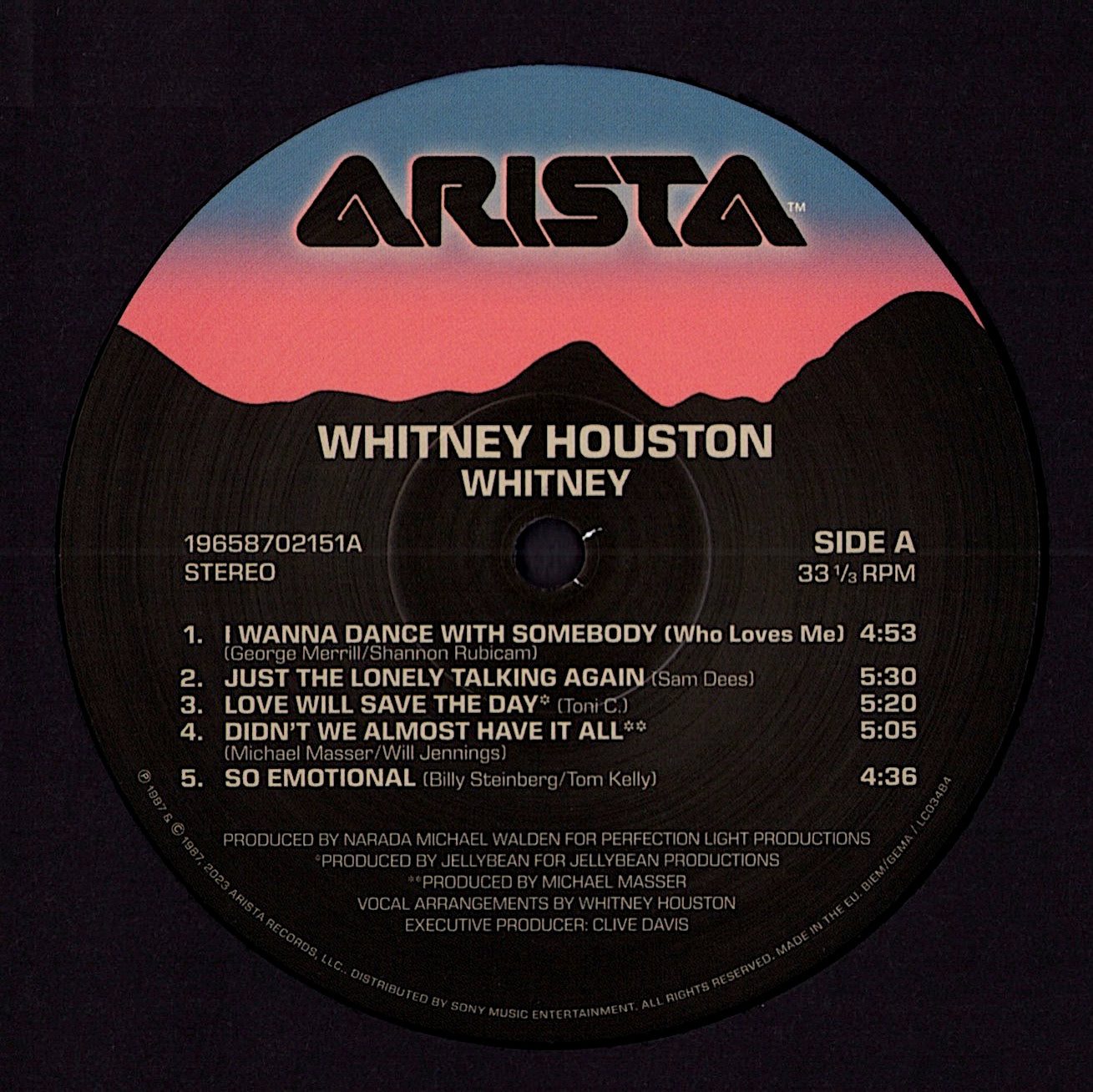 Whitney Houston - Whitney Vinyl LP Kopie