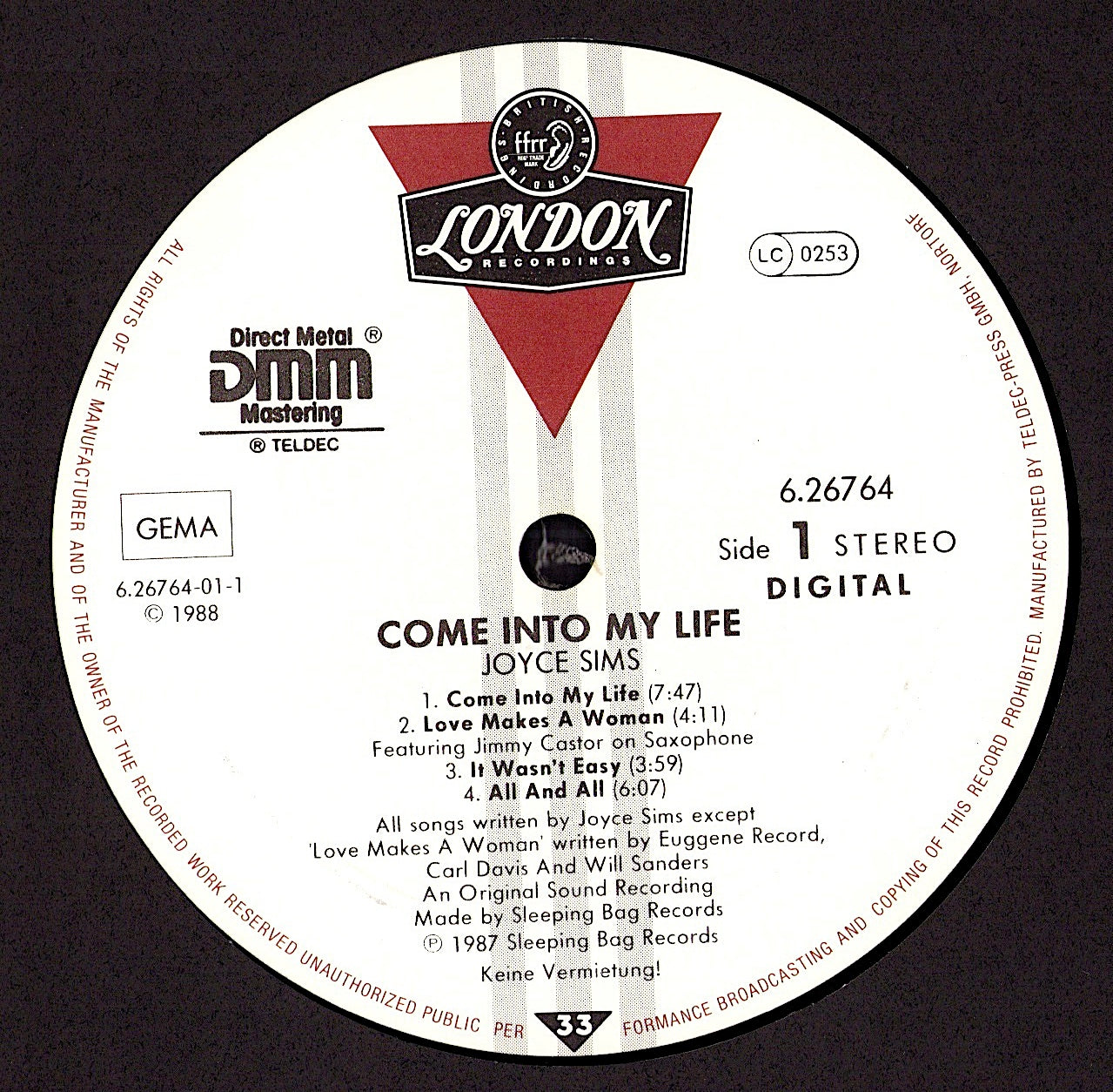 Joyce Sims – Come Into My Life Vinyl LP | DE Original | 1988
