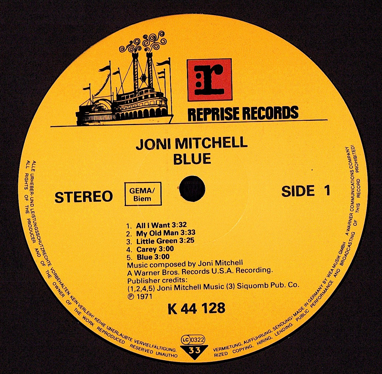 Joni Mitchell – Blue Vinyl LP | DE Reissue