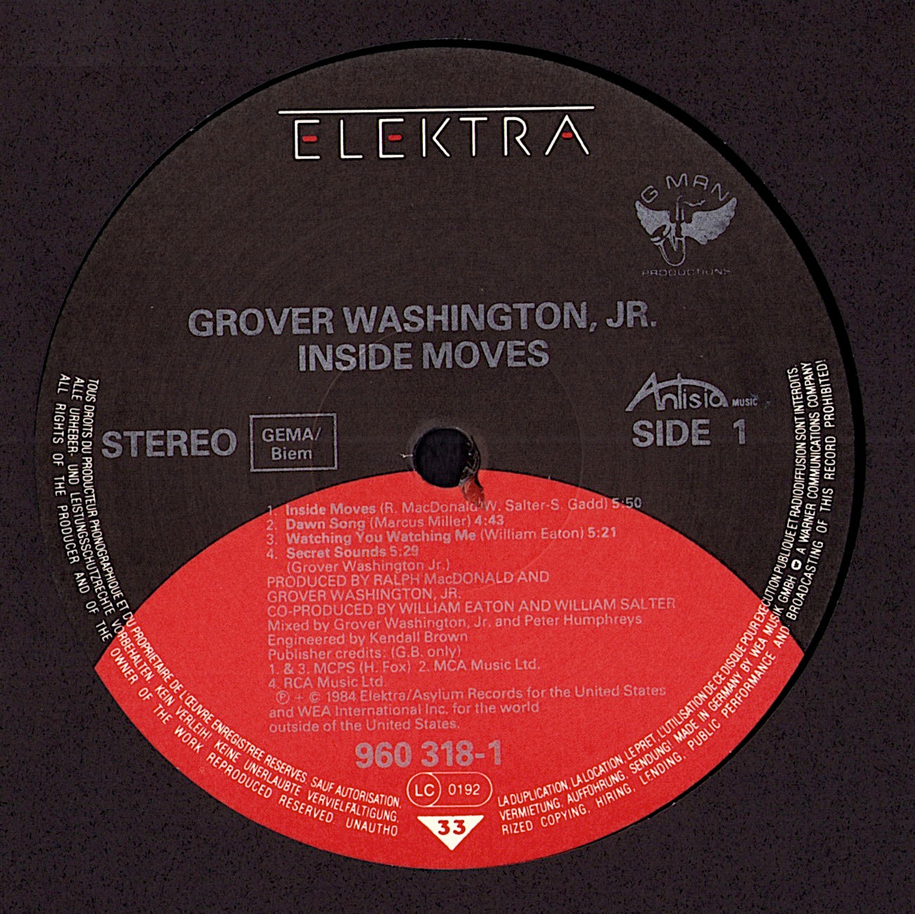 Grover Washington, Jr. – Inside Moves (Vinyl LP | EU Original | 1984)