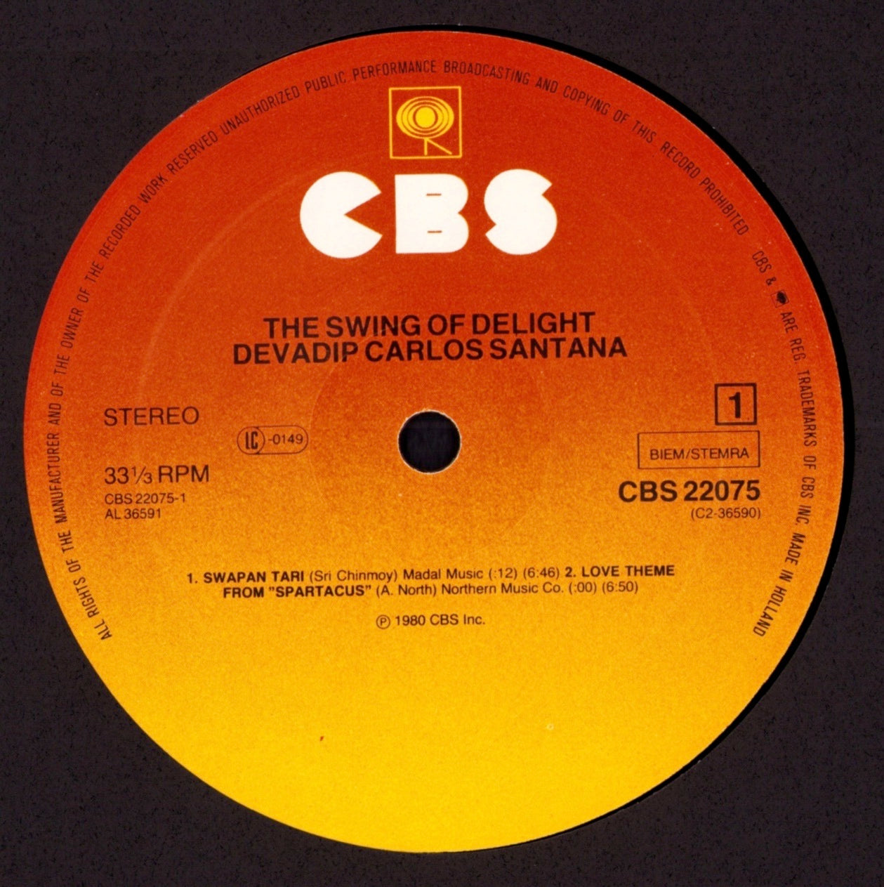 Devadip Carlos Santana – The Swing Of Delight Vinyl LP | EU Original | 1980