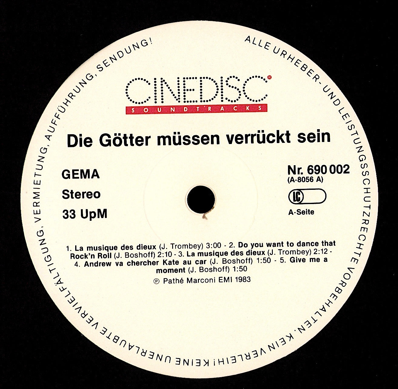 Johnny Boshoff – Die Götter Müssen Verrückt Sein Vinyl LP | DE Original | 1983