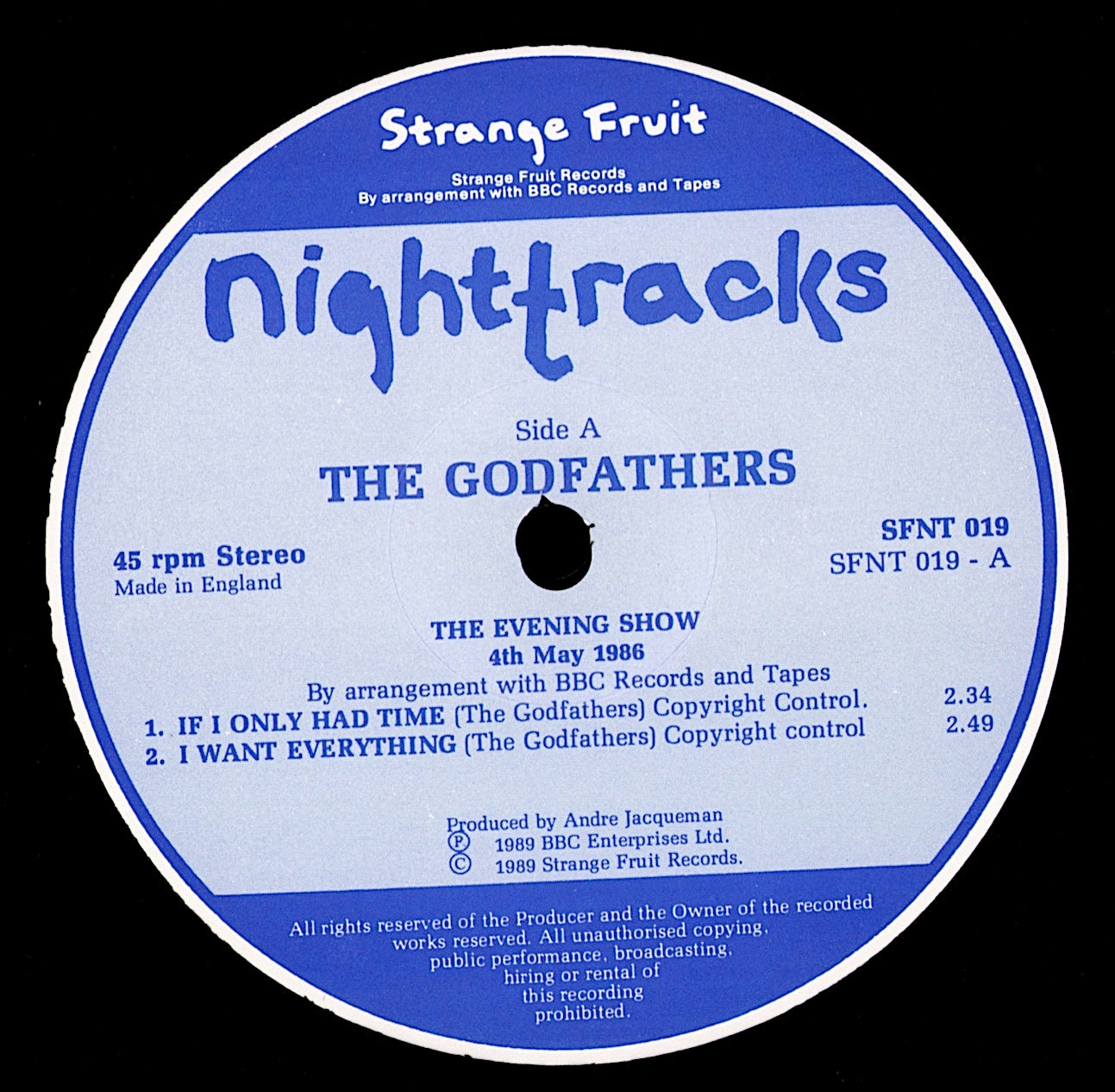 The Godfathers – The Radio One Sessions - The Evening Show Vinyl 12" Maxi-Single