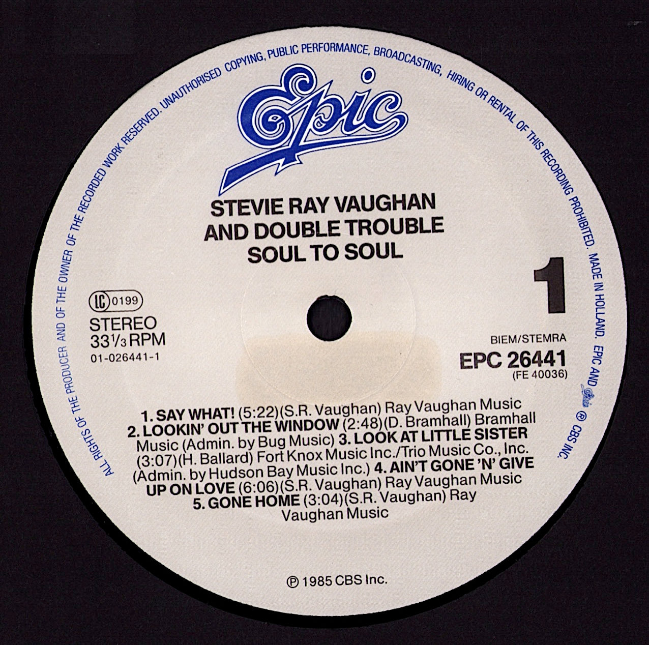 Stevie Ray Vaughan And Double Trouble – Soul To Soul (Vinyl LP)