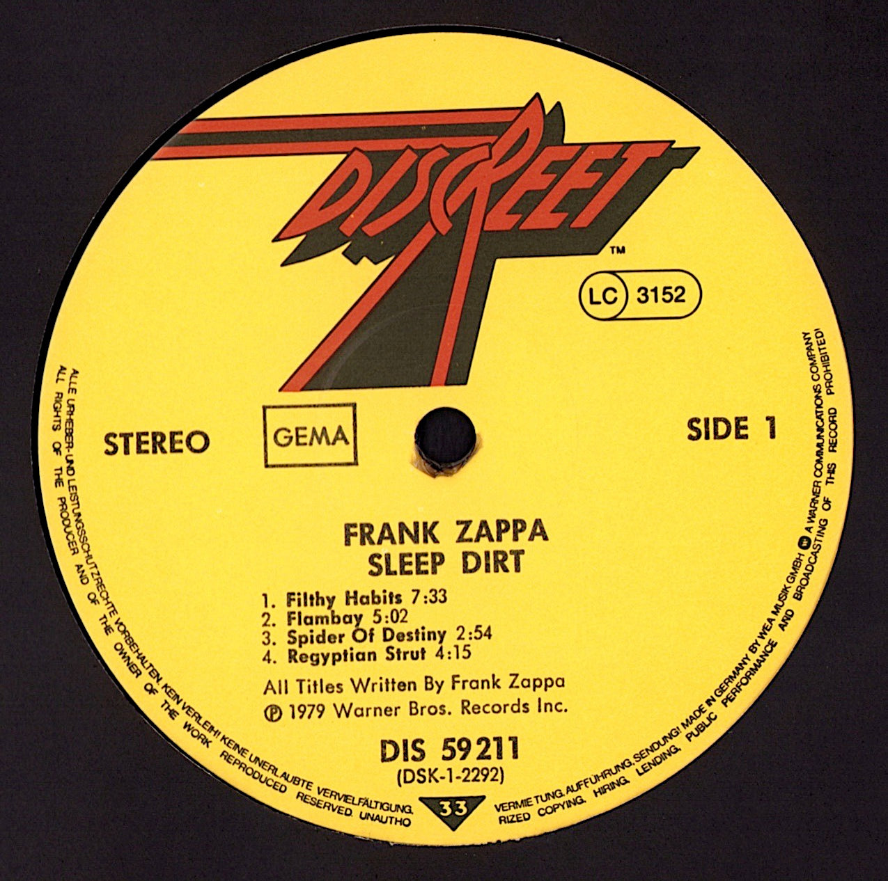 Frank Zappa - Studio Tan Vinyl LP DE Kopie