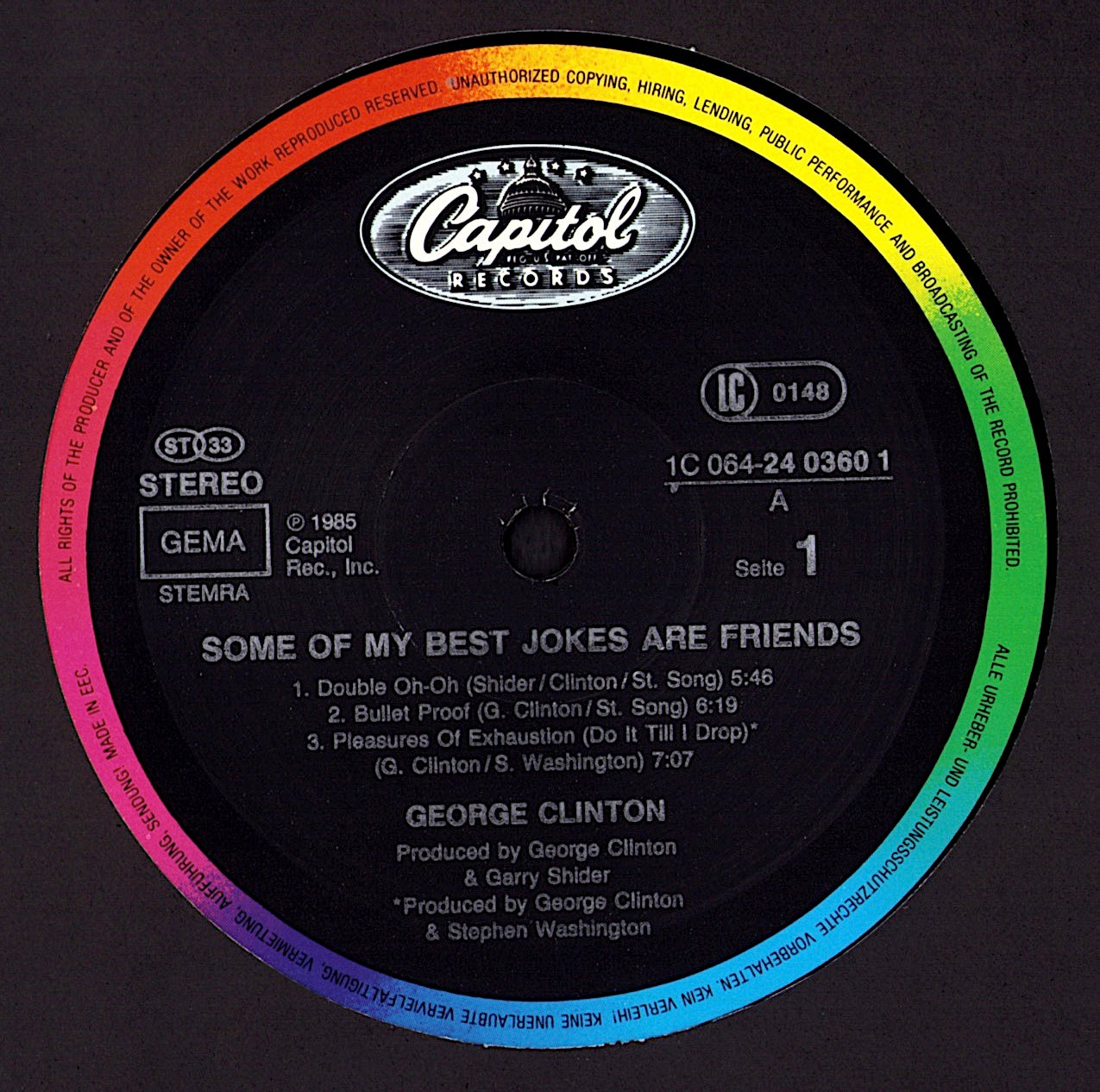 George Clinton - Some Of My Best Jokes Are Friends Vinyl LP Kopie