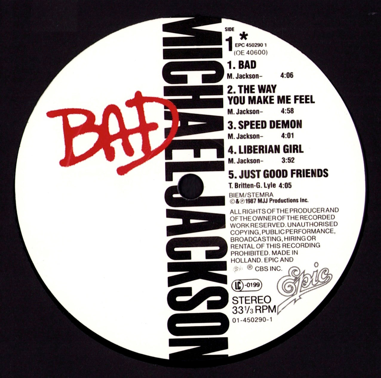 Michael Jackson - Bad (Vinyl LP)