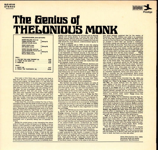 Thelonious Monk – The Genius Of Thelonious Monk Vinyl LP