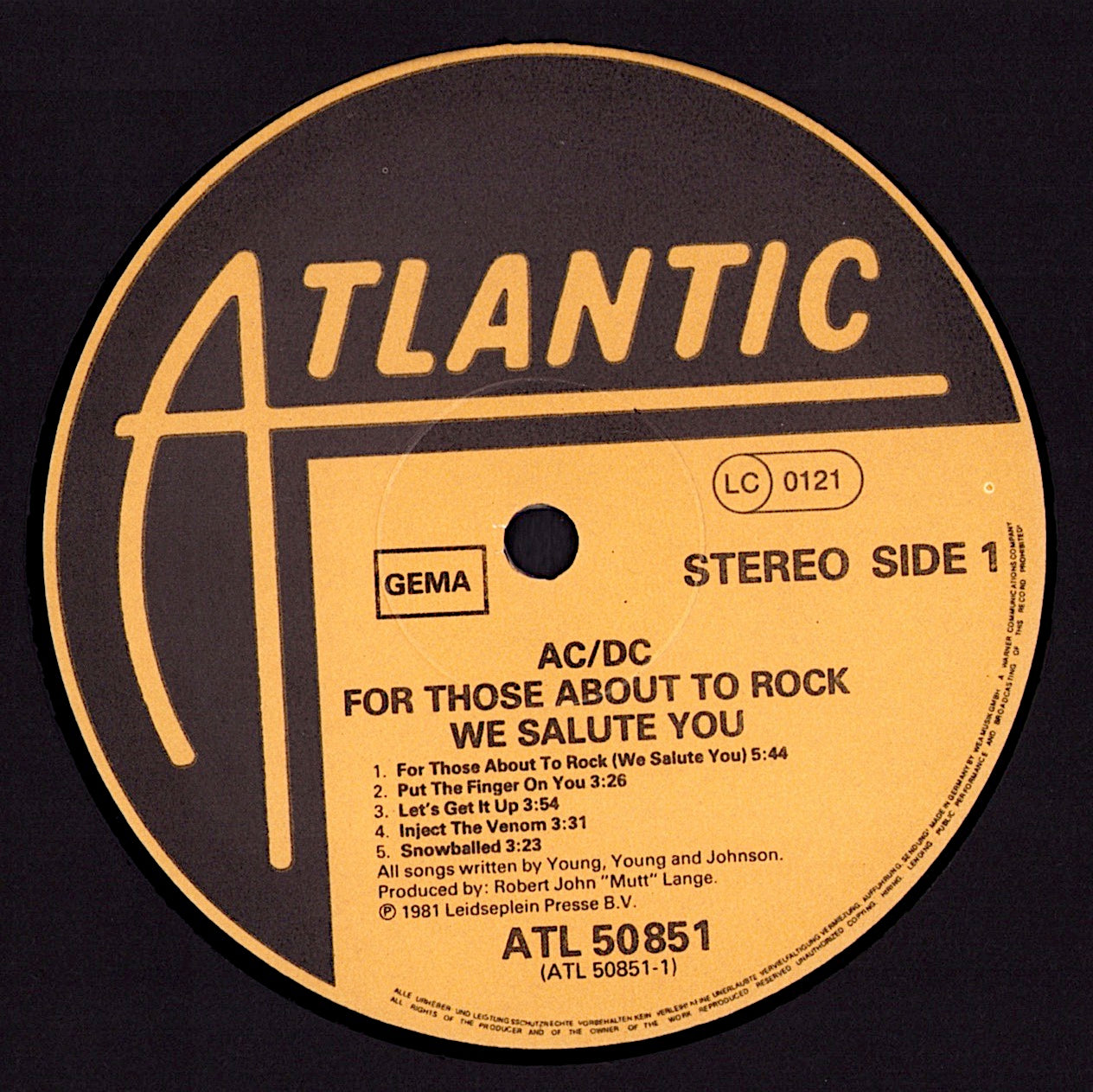 AC/DC - For Those About To Rock We Salute You Vinyl LP