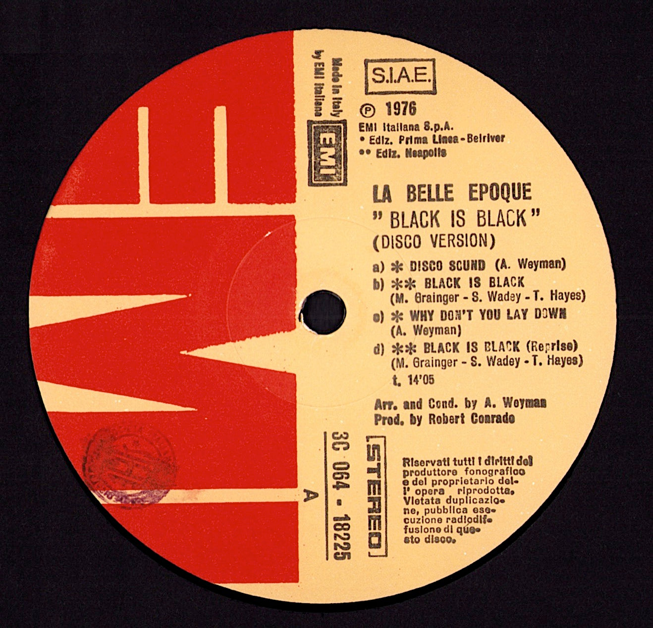 La Belle Epoque – Black Is Black Vinyl LP