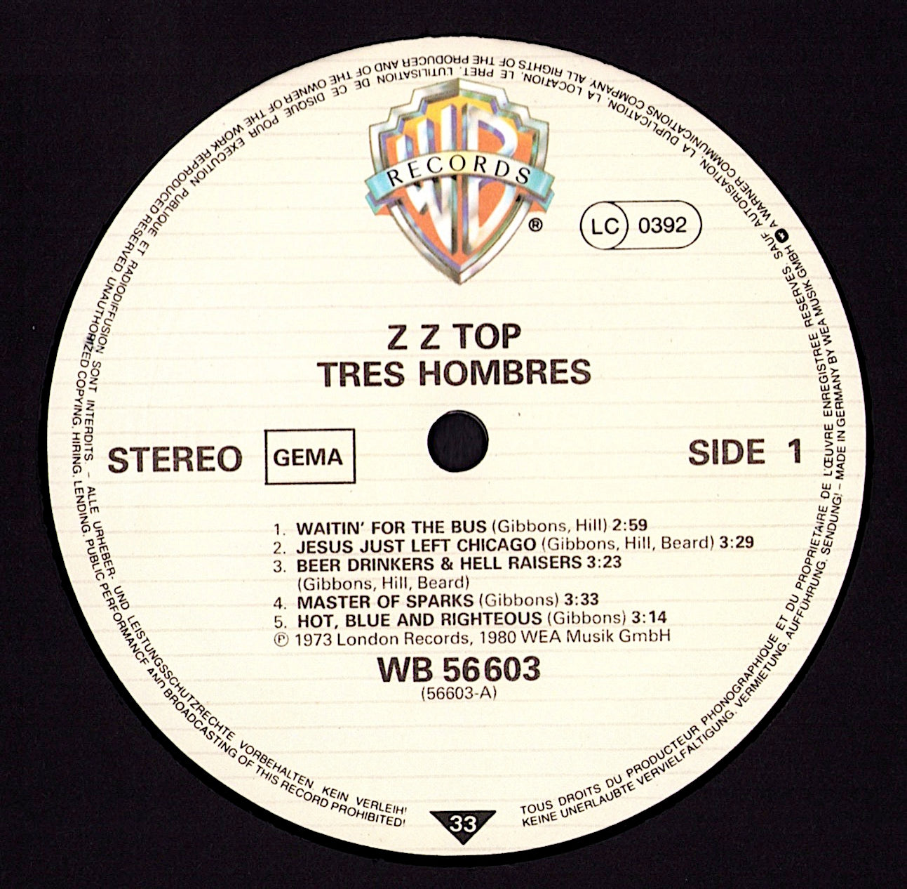 ZZ Top - Tres Hombres Vinyl LP