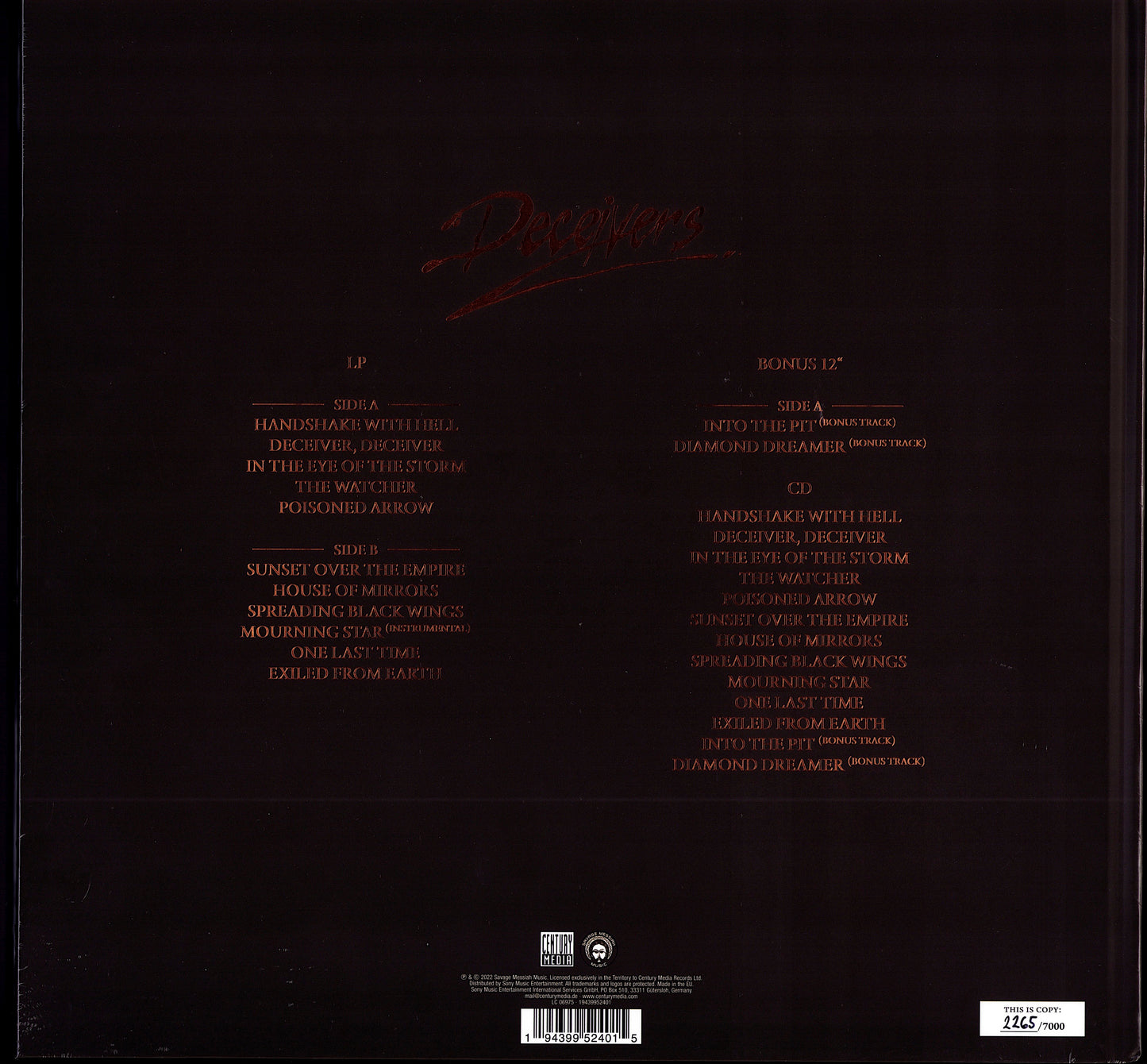 Arch Enemy – Deceivers 2LP Artbook Set