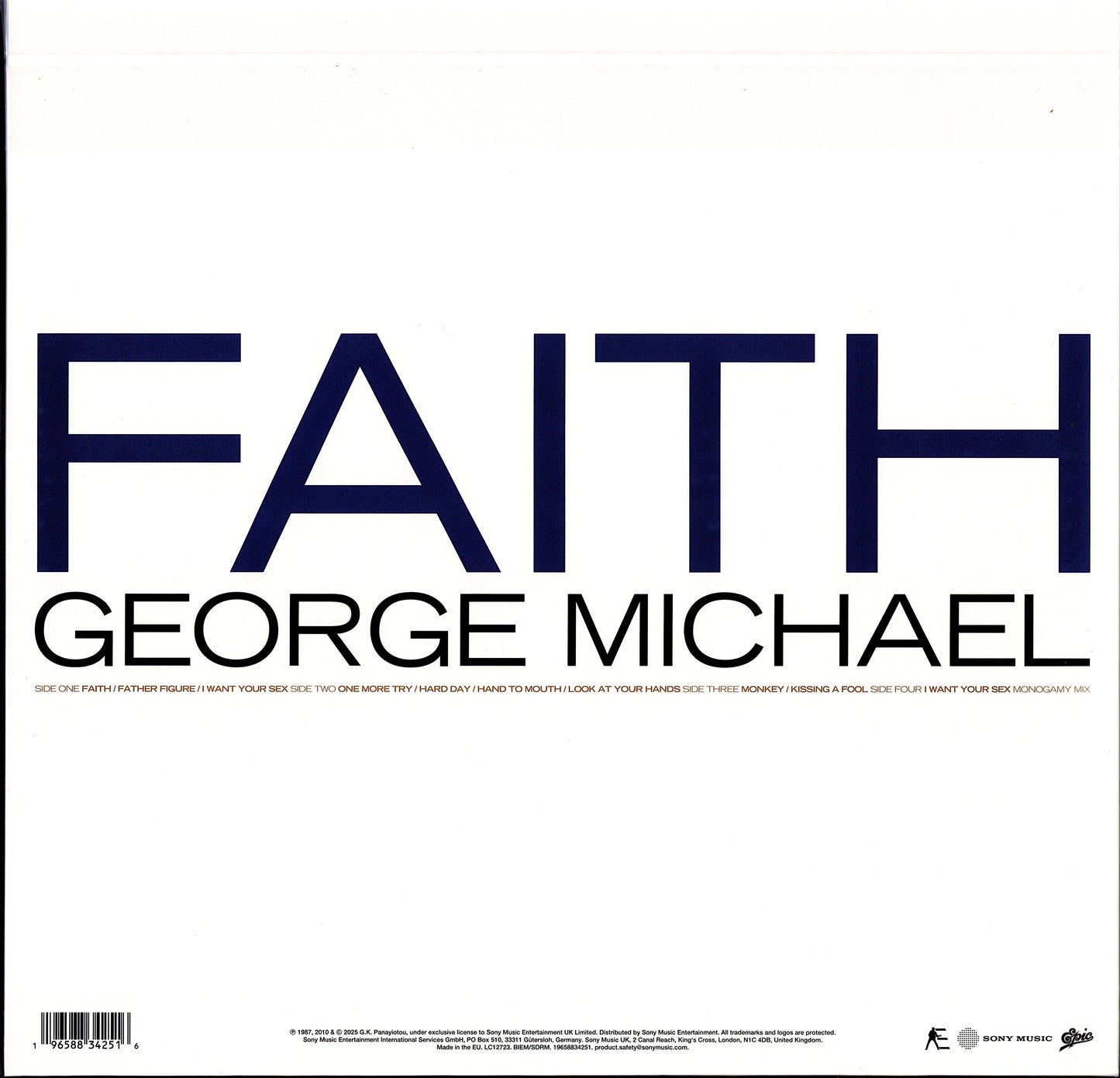George Michael - Faith Red & Black Marbled Vinyl 2LP Half Speed Mastered