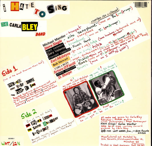 Carla Bley - Social Studies Vinyl LP Kopie Kopie