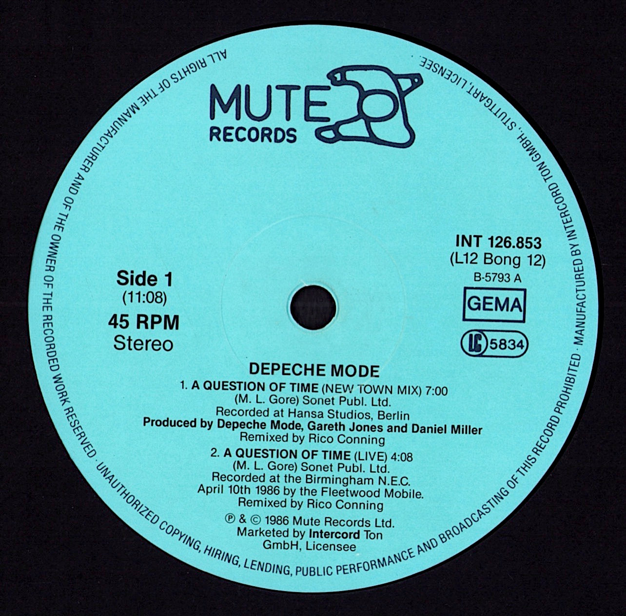 Depeche Mode - A Question Of Time (New Town Mix) (12" Maxi | DE Original | 1986)