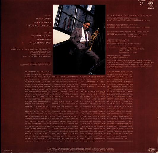 Wynton Marsalis - Black Codes (From The Underground) (Vinyl LP)