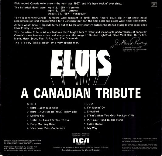 Elvis Presley - A Canadian Tribute (Yellow Vinyl LP | CA Original | 1978)