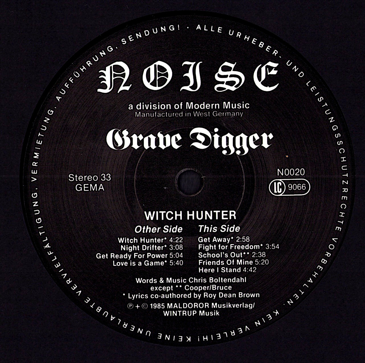 Grave Digger - Witch Hunter (Vinyl LP | DE Original | 1985)