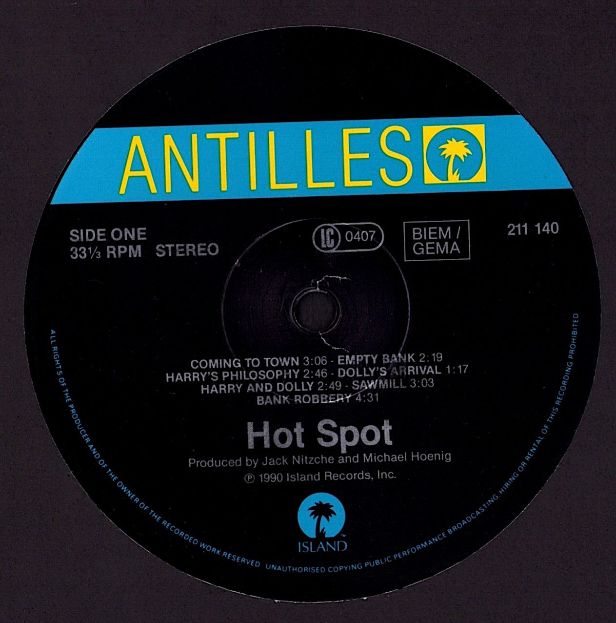 Jack Nitzsche – The Hot Spot Original Motion Picture Soundtrack Vinyl LP