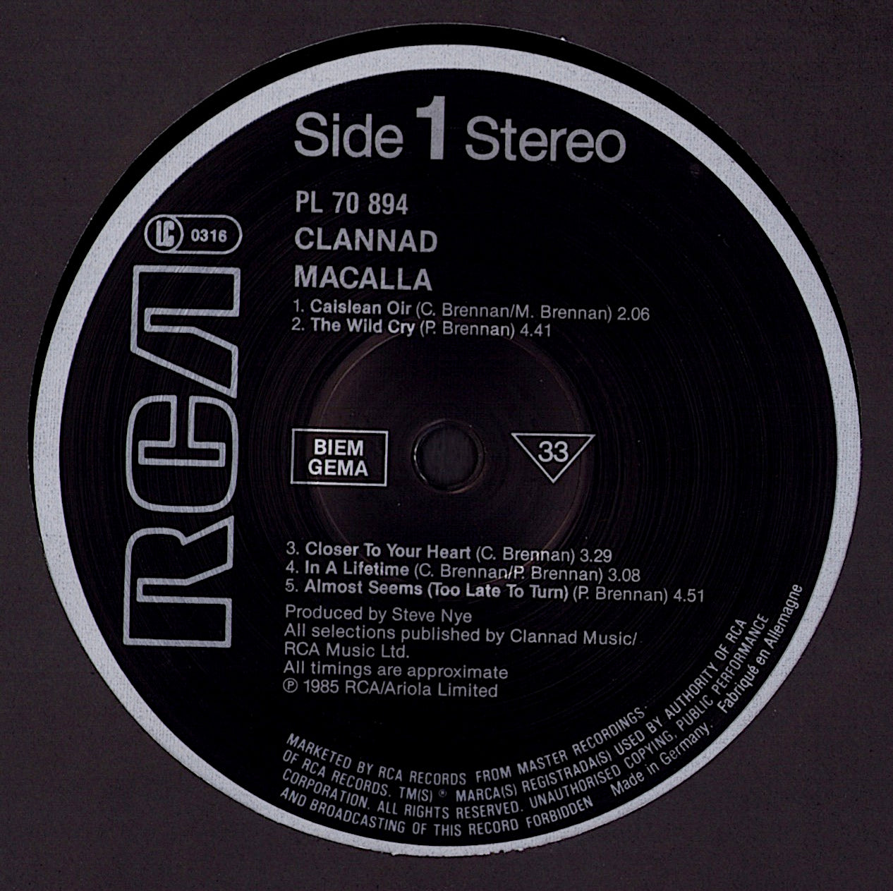 Clannad – Macalla Vinyl LP