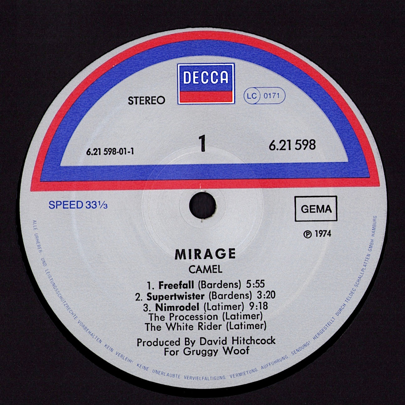 Camel - Mirage Vinyl LP Kopie