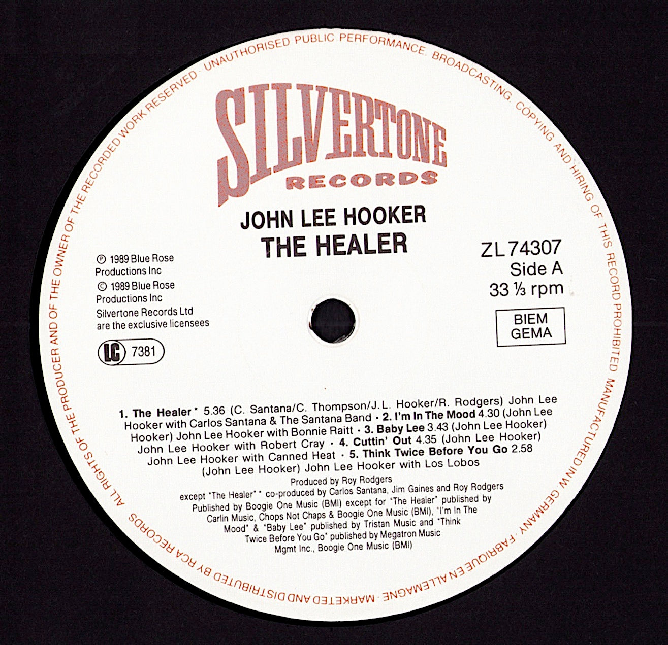 John Lee Hooker – The Healer Vinyl LP