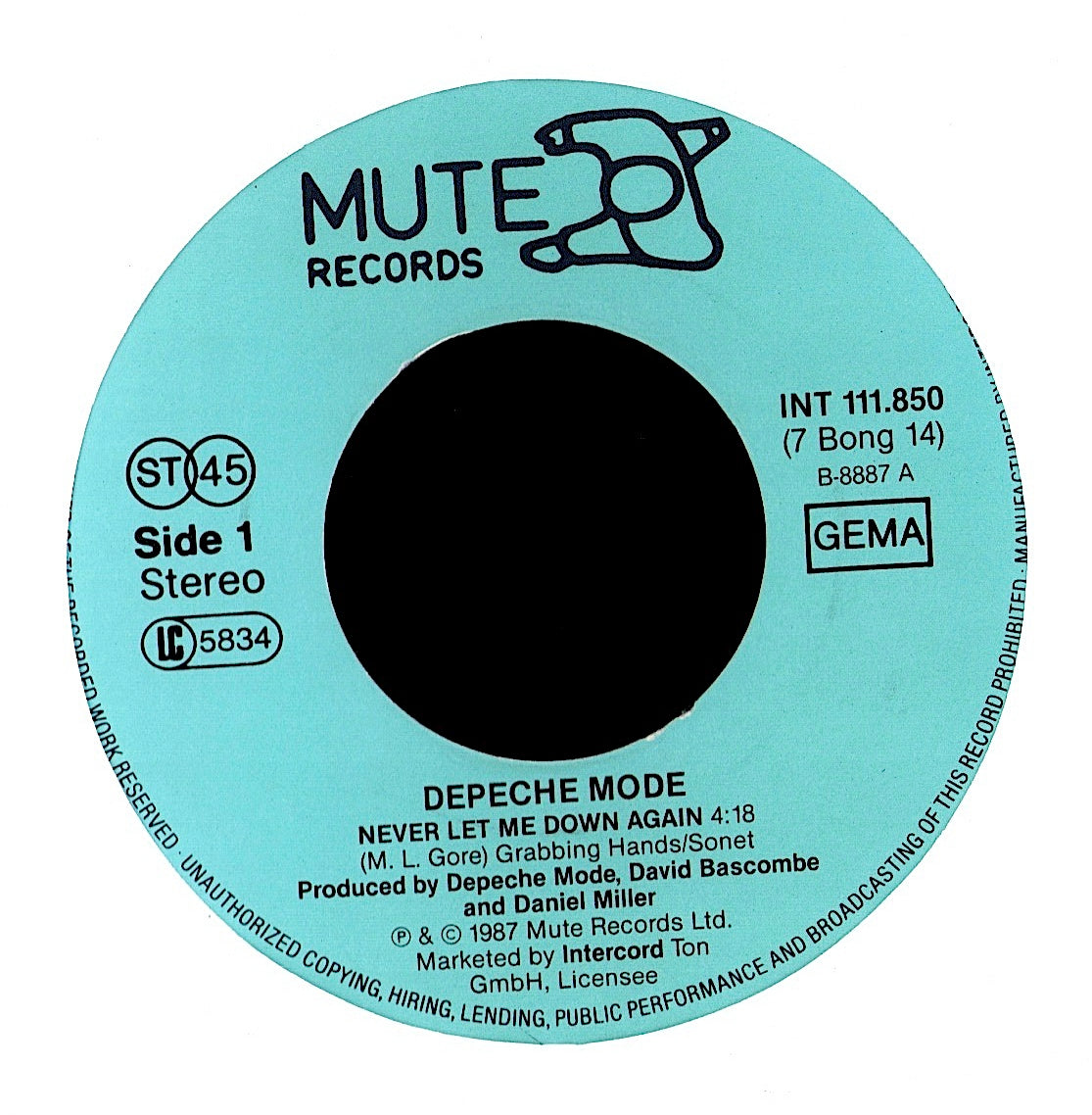 Depeche Mode - Never Let Me Down Again 7" Vinyl Single