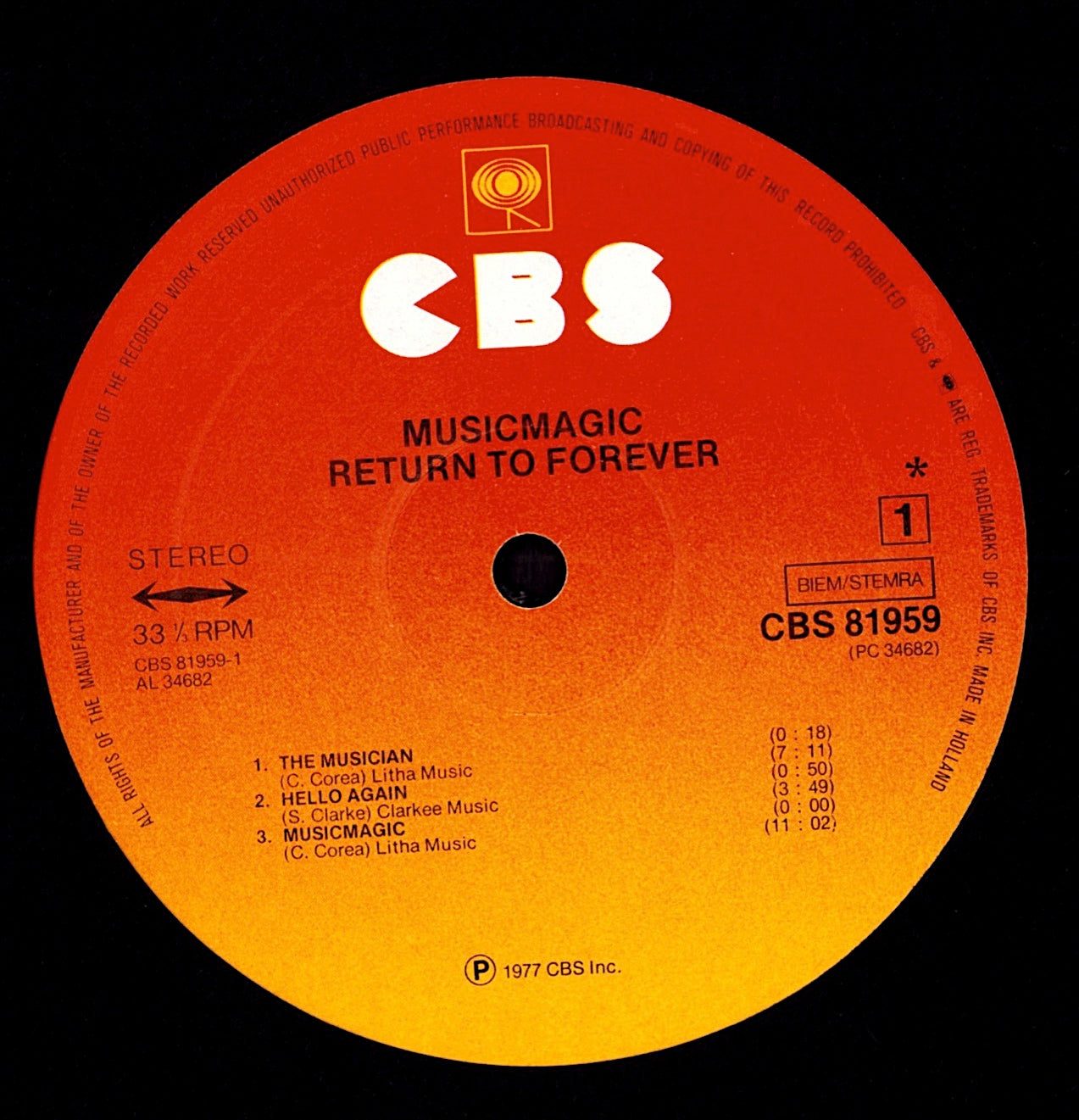 Return To Forever – Musicmagic Vinyl LP | UK Original | 1977 Kopie