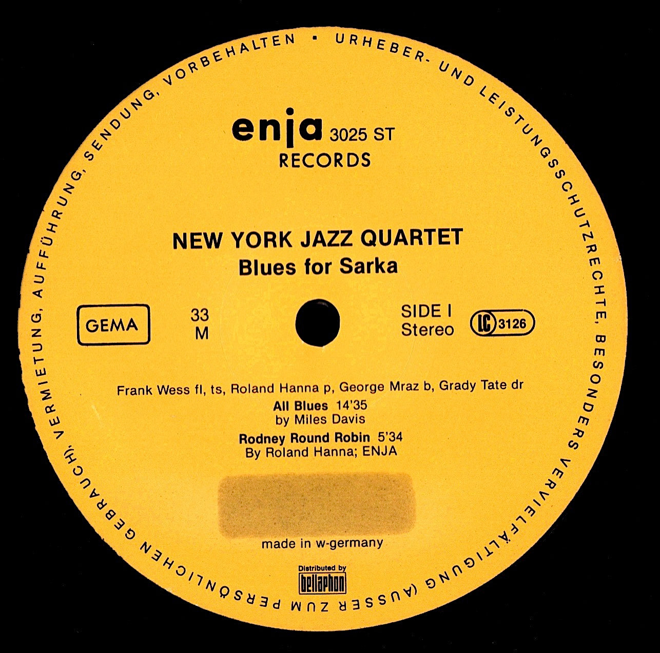 New York Jazz Quartet – Blues For Sarka Vinyl LP