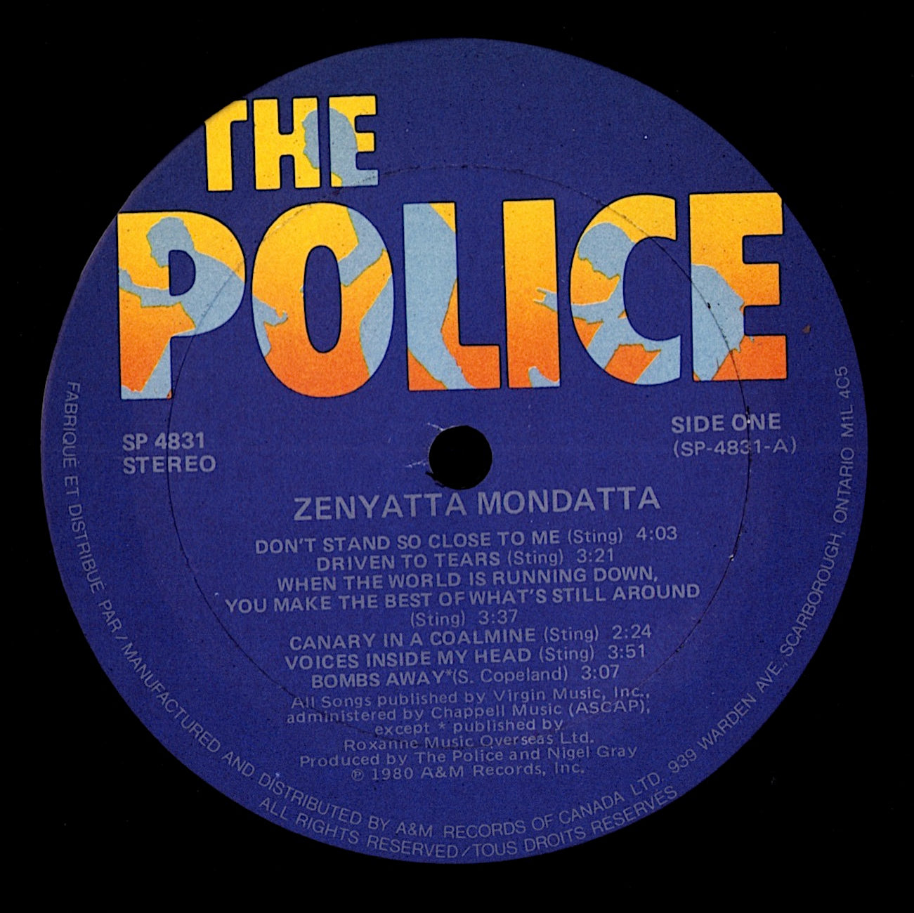 The Police - Zenyatta Mondatta Vinyl LP | CA Original | TLC Lacquers | 1980