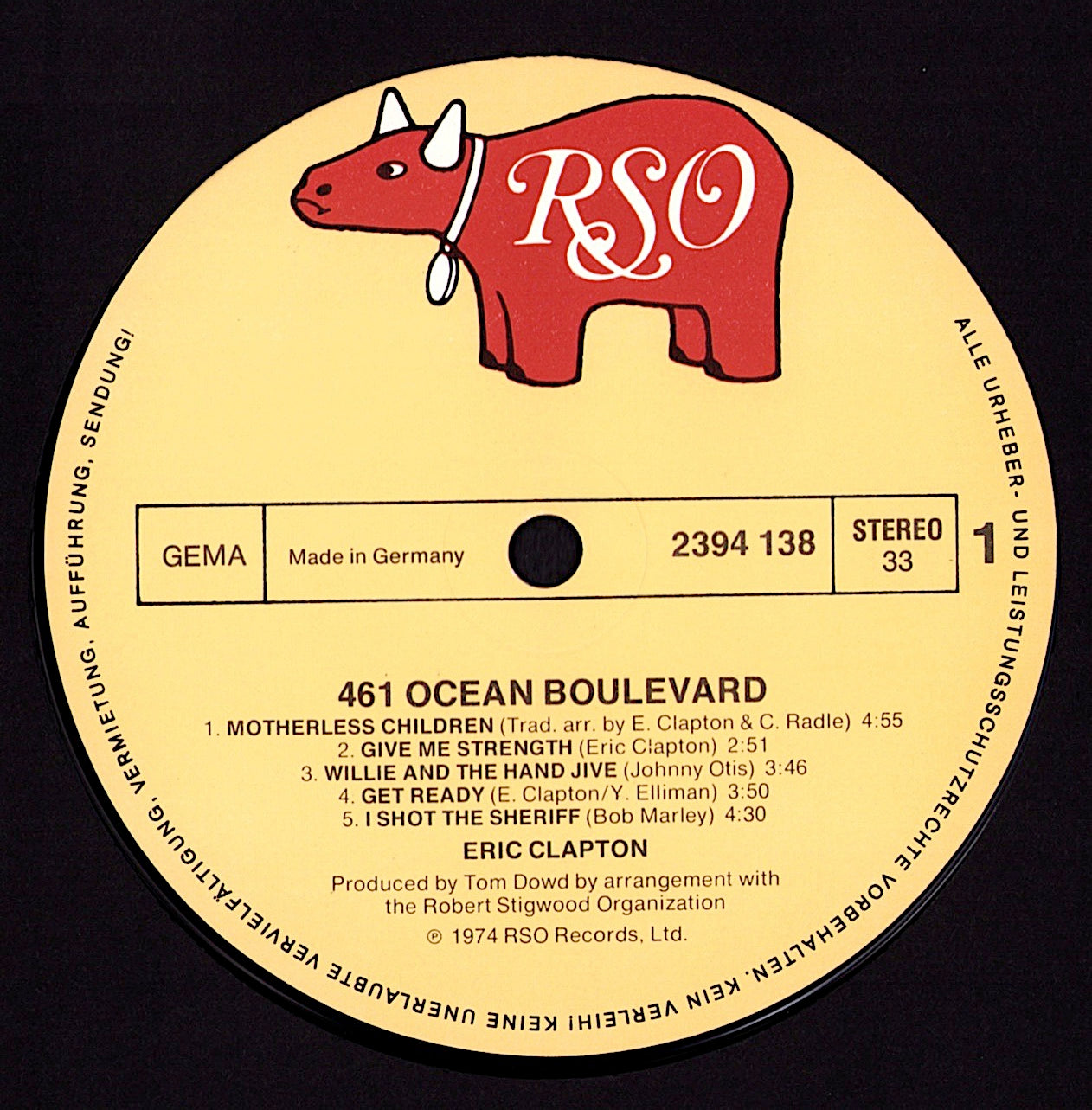 Eric Clapton - 461 Ocean Boulevard Vinyl LP Kopie