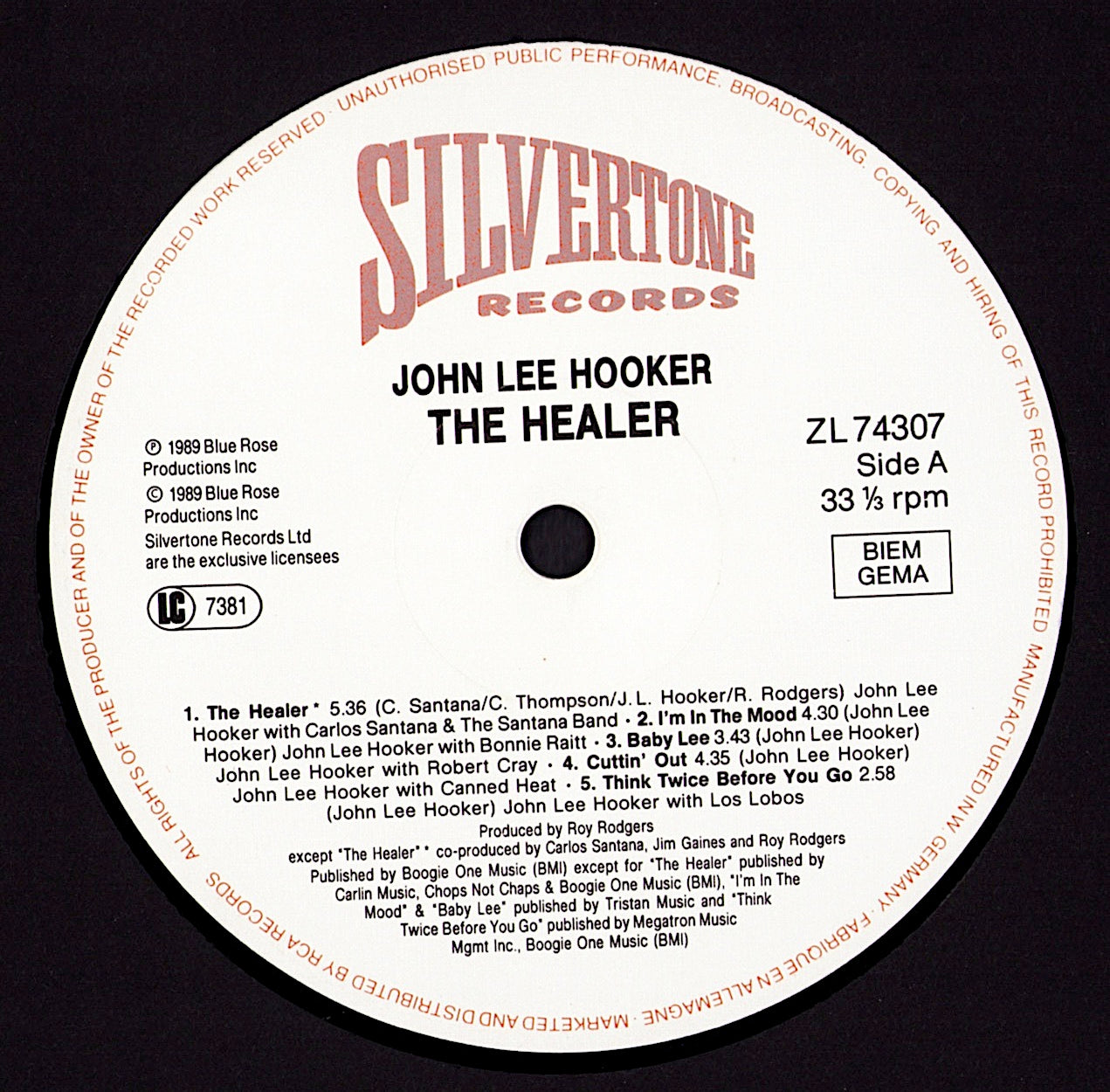 John Lee Hooker - The Healer Vinyl LP