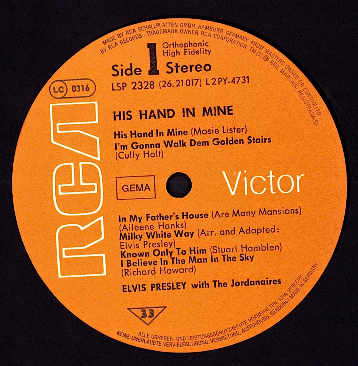 Elvis Presley - His Hand In Mine Vinyl LP | DE Reissue | RCA