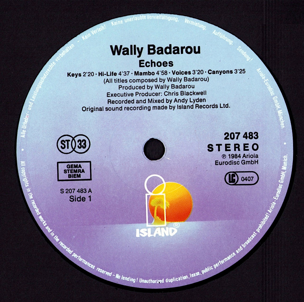Wally Badarou – Echoes Vinyl LP
