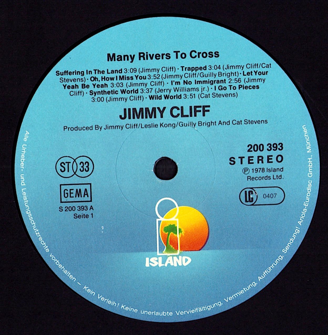 Jimmy Cliff - Many Rivers To Cross Vinyl LP | DE Original | 1978