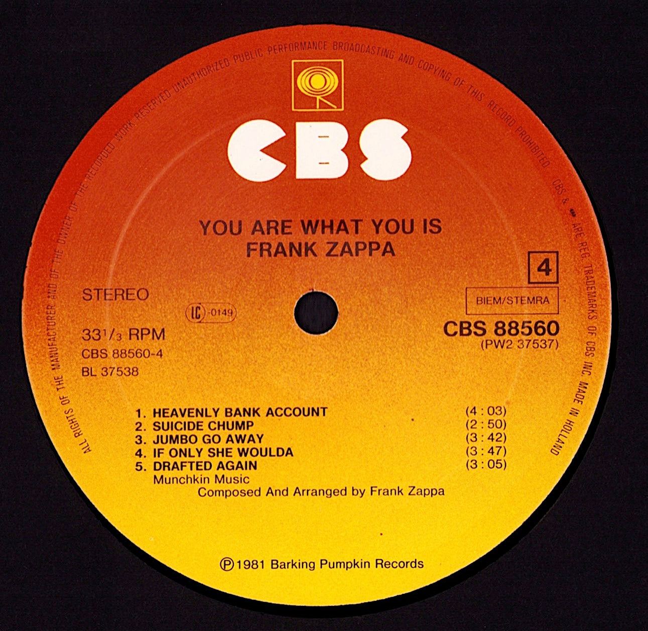 Frank Zappa - You Are What You Is Vinyl 2LP Kopie